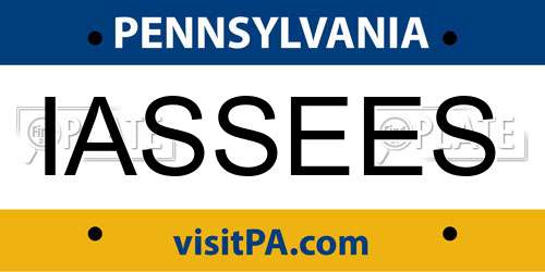 IASSEES Pennsylvania License Plate