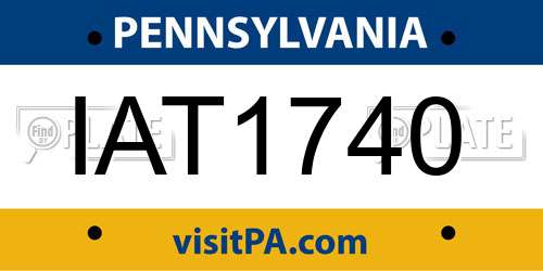 IAT1740 Pennsylvania License Plate