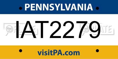 IAT2279 Pennsylvania License Plate