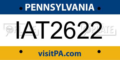 IAT2622 Pennsylvania License Plate