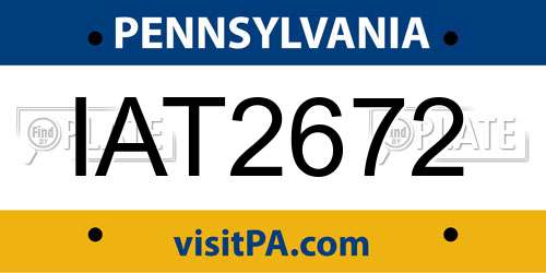 IAT2672 Pennsylvania License Plate