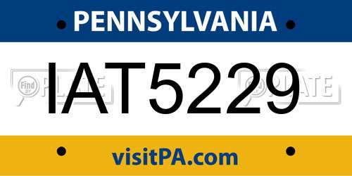 IAT5229 Pennsylvania License Plate