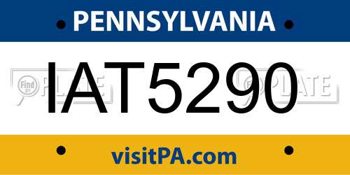 IAT5290 Pennsylvania License Plate