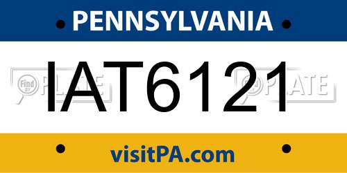 IAT6121 Pennsylvania License Plate