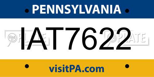 IAT7622 Pennsylvania License Plate