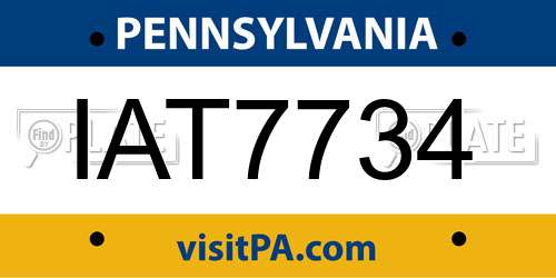 IAT7734 Pennsylvania License Plate