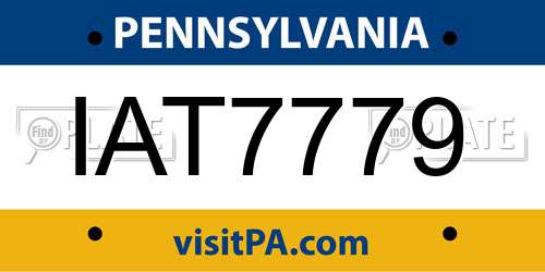 IAT7779 Pennsylvania License Plate