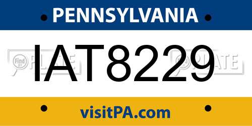 IAT8229 Pennsylvania License Plate