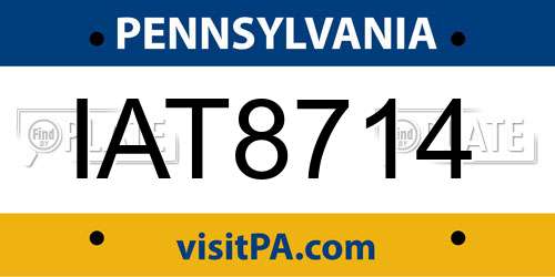 IAT8714 Pennsylvania License Plate