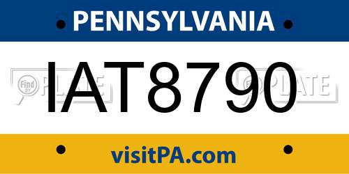 IAT8790 Pennsylvania License Plate
