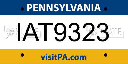 IAT9323 Pennsylvania License Plate