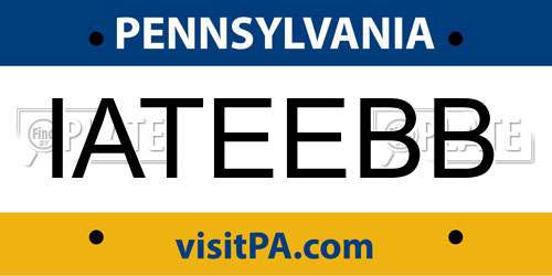 IATEEBB Pennsylvania License Plate