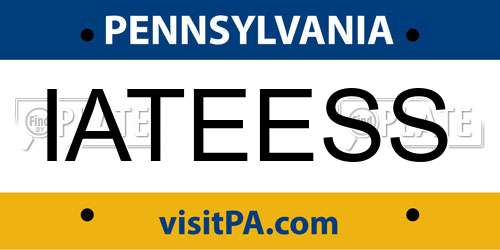 IATEESS Pennsylvania License Plate