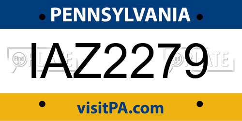 IAZ2279 Pennsylvania License Plate