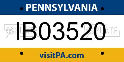 IB03520 Pennsylvania License Plate