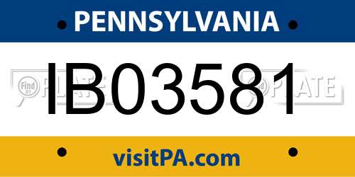 IB03581 Pennsylvania License Plate