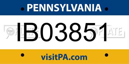 IB03851 Pennsylvania License Plate