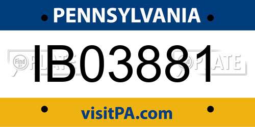 IB03881 Pennsylvania License Plate