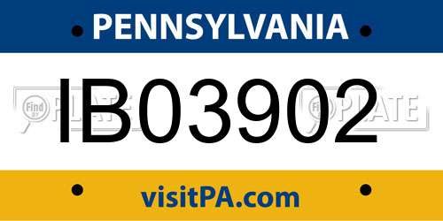 IB03902 Pennsylvania License Plate
