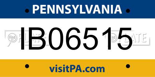 IB06515 Pennsylvania License Plate