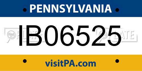 IB06525 Pennsylvania License Plate