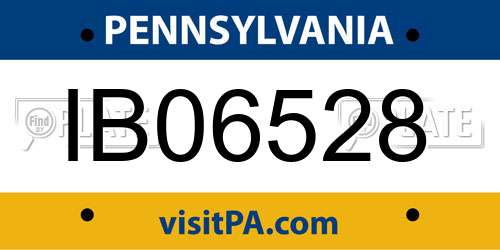 IB06528 Pennsylvania License Plate