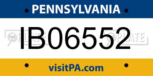 IB06552 Pennsylvania License Plate
