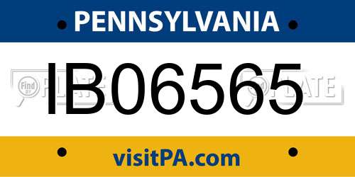 IB06565 Pennsylvania License Plate