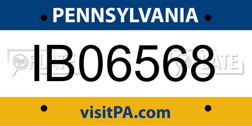 IB06568 Pennsylvania License Plate