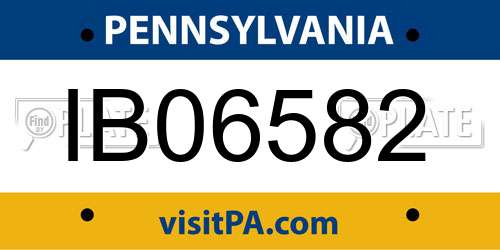 IB06582 Pennsylvania License Plate