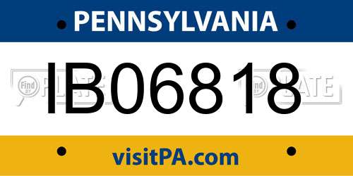IB06818 Pennsylvania License Plate
