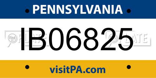 IB06825 Pennsylvania License Plate