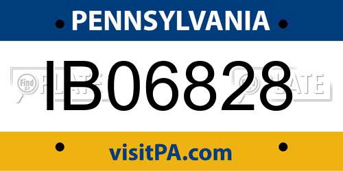 IB06828 Pennsylvania License Plate