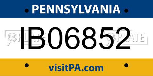 IB06852 Pennsylvania License Plate