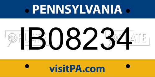 IB08234 Pennsylvania License Plate