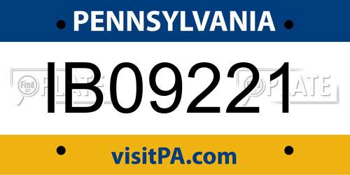 IB09221 Pennsylvania License Plate