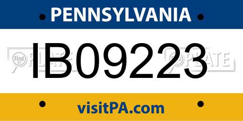 IB09223 Pennsylvania License Plate