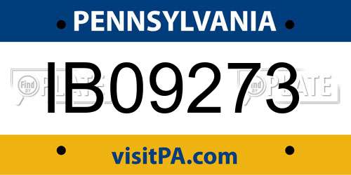 IB09273 Pennsylvania License Plate