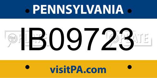 IB09723 Pennsylvania License Plate