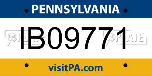 IB09771 Pennsylvania License Plate