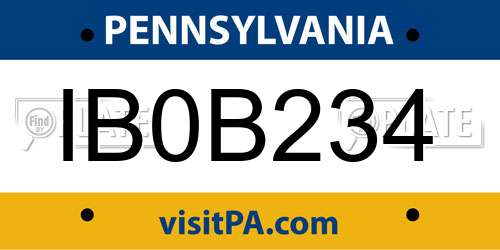 IB0B234 Pennsylvania License Plate