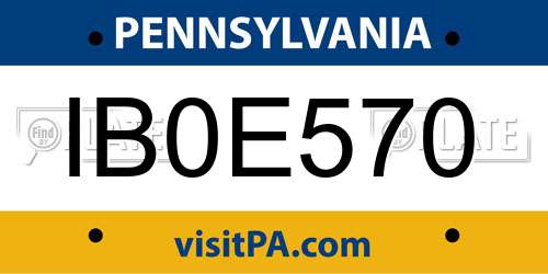 IB0E570 Pennsylvania License Plate