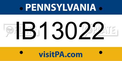 IB13022 Pennsylvania License Plate