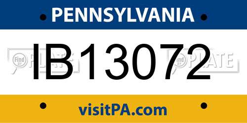 IB13072 Pennsylvania License Plate