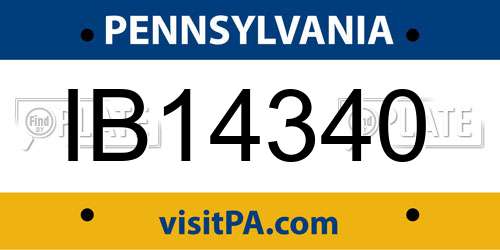IB14340 Pennsylvania License Plate
