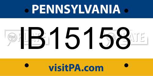 IB15158 Pennsylvania License Plate