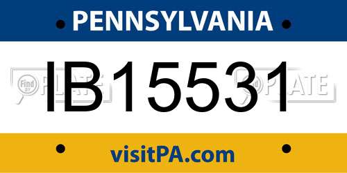 IB15531 Pennsylvania License Plate