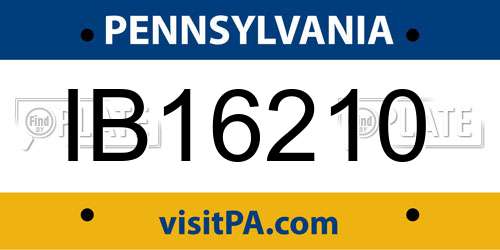 IB16210 Pennsylvania License Plate