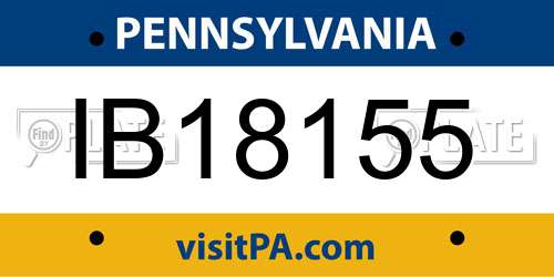 IB18155 Pennsylvania License Plate