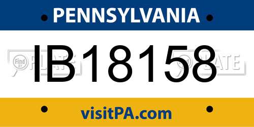 IB18158 Pennsylvania License Plate